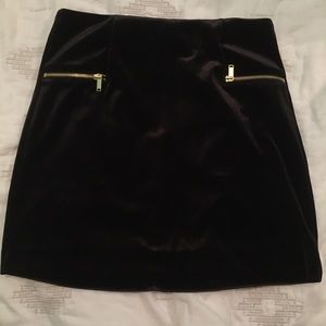 Black Velvet Mini Skirt