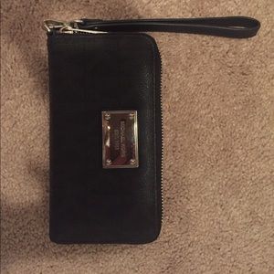 Black Michael Kors leather wristlet
