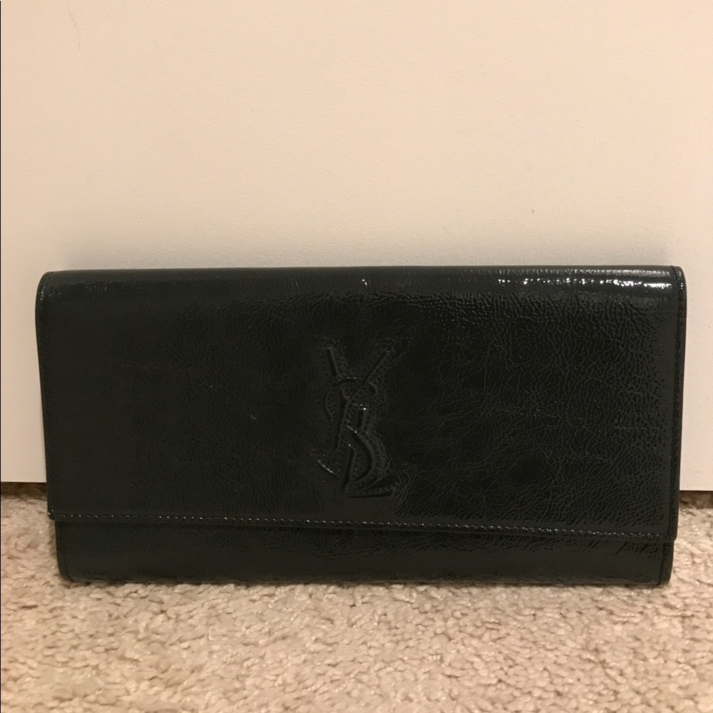 YSL Belle de Jour Patent Clutch in Forest Green - Picture 2 of 5