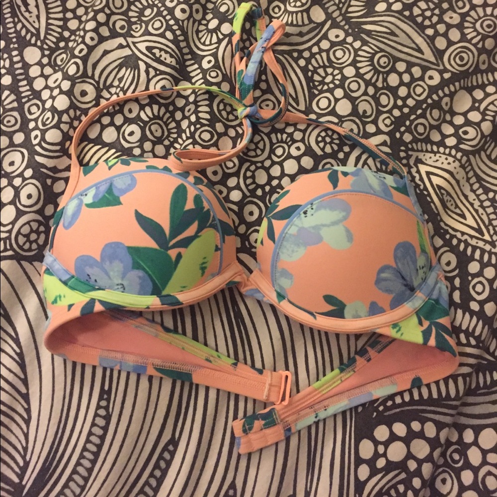 Aerie Floral Print Push Up Bikini Top
