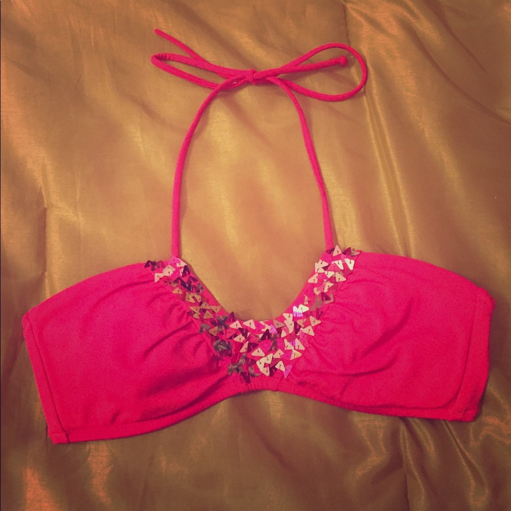 Victoria's Secret pink sequin bikini top