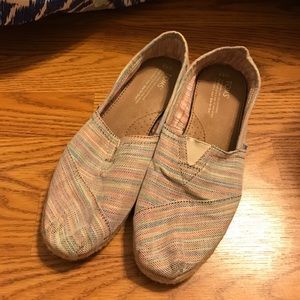 Multi colored striped TOMS