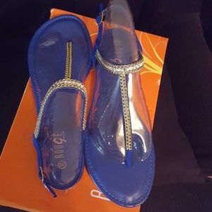 Royal blue and gold sandal