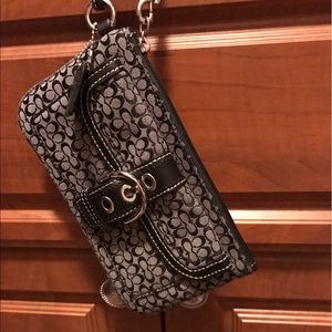 Coach grey and black Wristlet