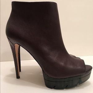 BCBG Maxazaria High-Heel Exotic Peep-Toe Bootie