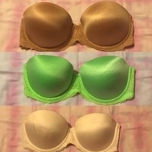 Bundle of 3 Multi Way Push Up Bras VS PINK