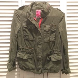 Free People Army Green Jacket Fatigue Sz 4
