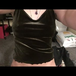Velvet dark olive top *on hold*