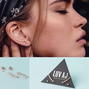 DIAMOND CRAWLER + STUDS RoseGold Swarovski Crystal