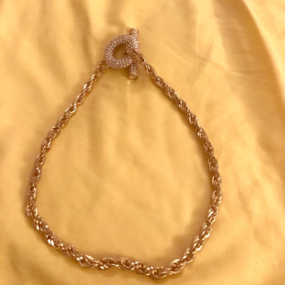 Jewelry Gold Rope Necklace With Crystal Clasp Poshmark