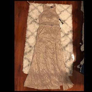 2 Piece Shimmery gold lace dress (NWT)