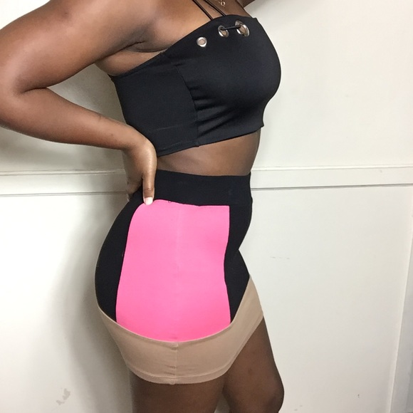H&M Colorblock Mini Bodycon Skirt - Picture 2 of 4