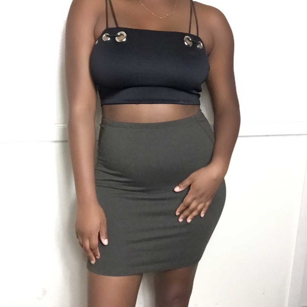 Forever21 Olive Green Bodycon Skirt