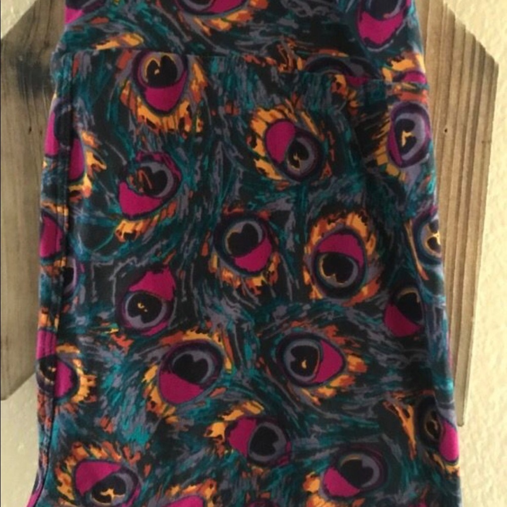 OS peacock feather leggings - Lularoe