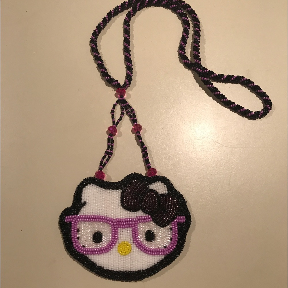 Beaded hello kitty necklace
