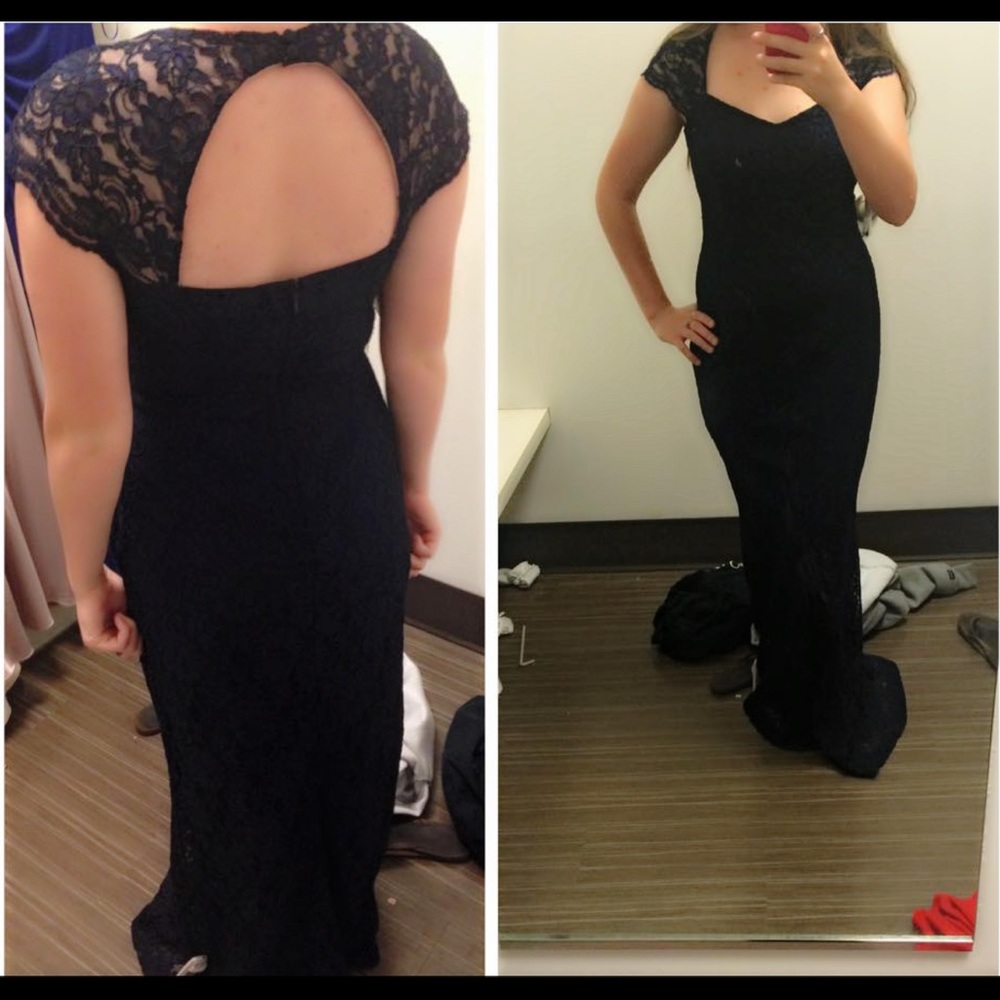 Navy lace gown