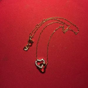 Swarovski gold heart necklace.