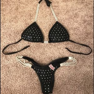 Bikini competition swimsuit and jewelry