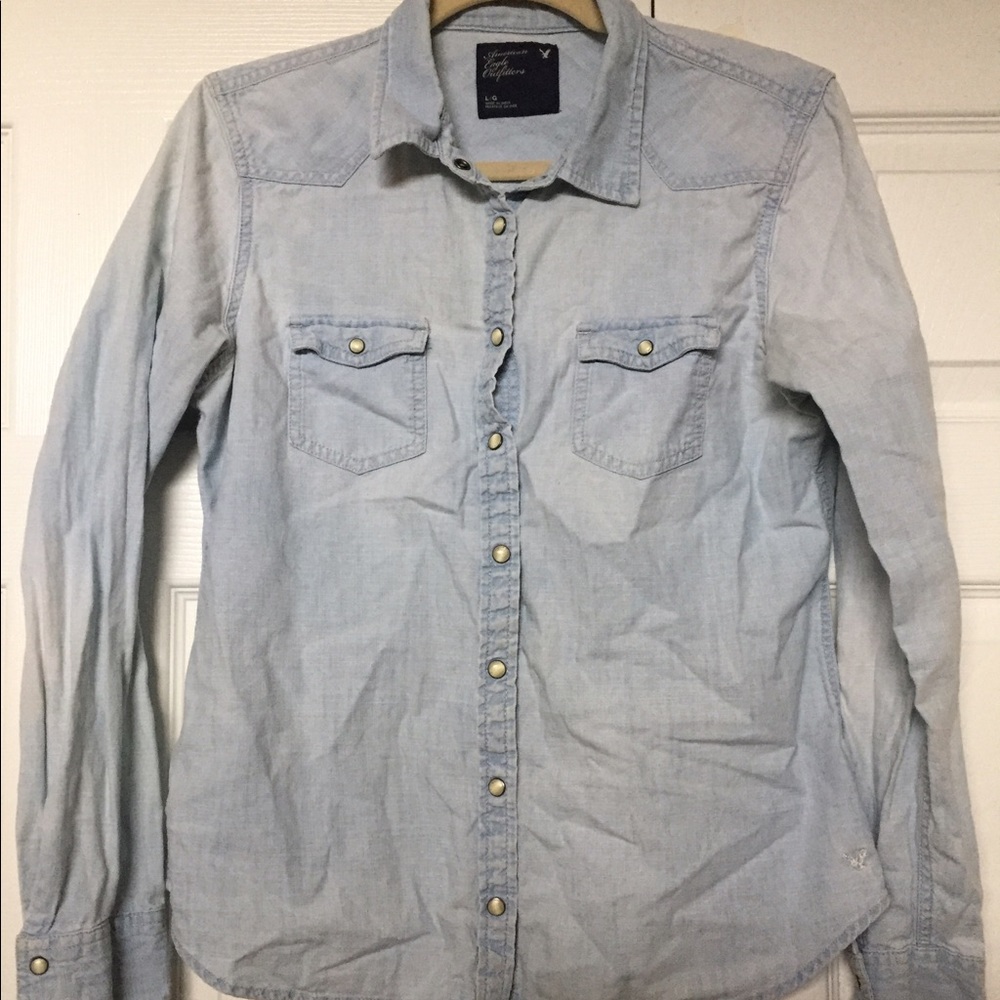 Light wash denim shirt