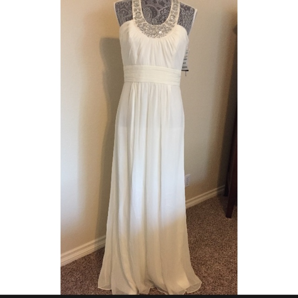 Laundry by Shelli Segal Embellished Halter Gown