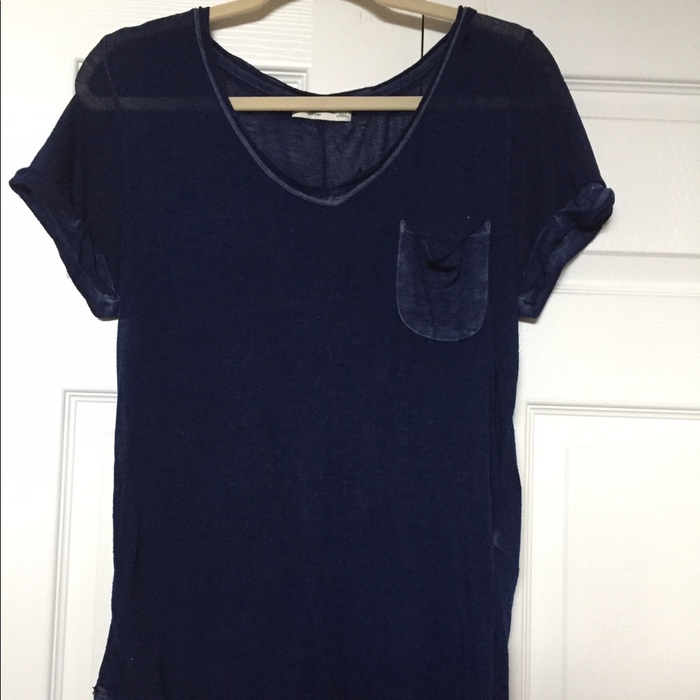 Thin navy blue shirt