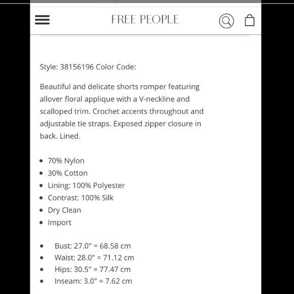 Free People by Saylor White Lace Romper. Size M. - Picture 5 of 5