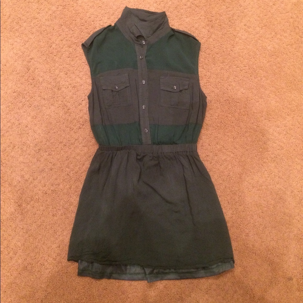 Green sheer military dress