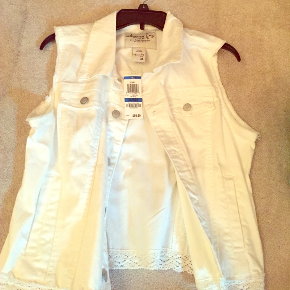 White Jean Vest