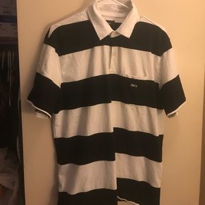 Large striped obey polo