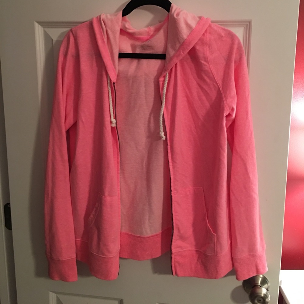 Bright Pink Zip-Up Hoodie