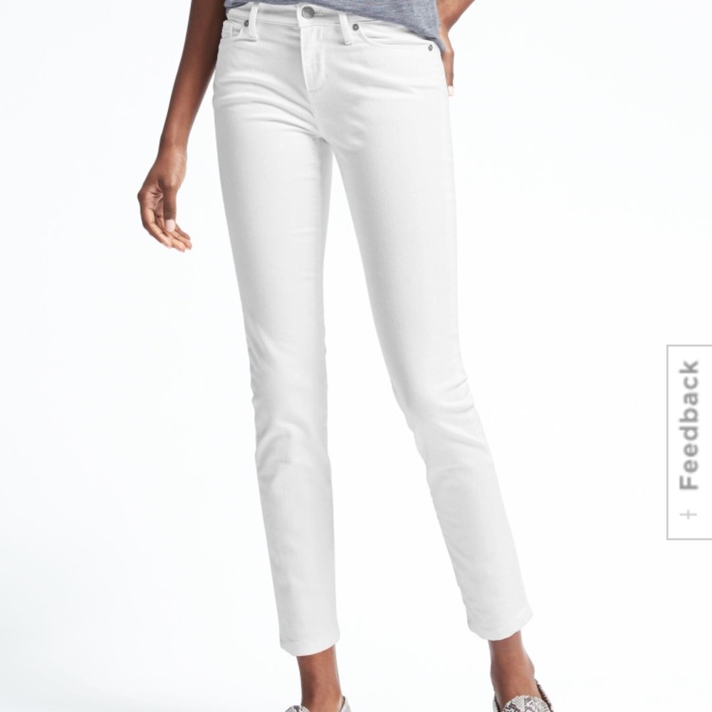 Banana Republic white skinny ankle jeans size 24P