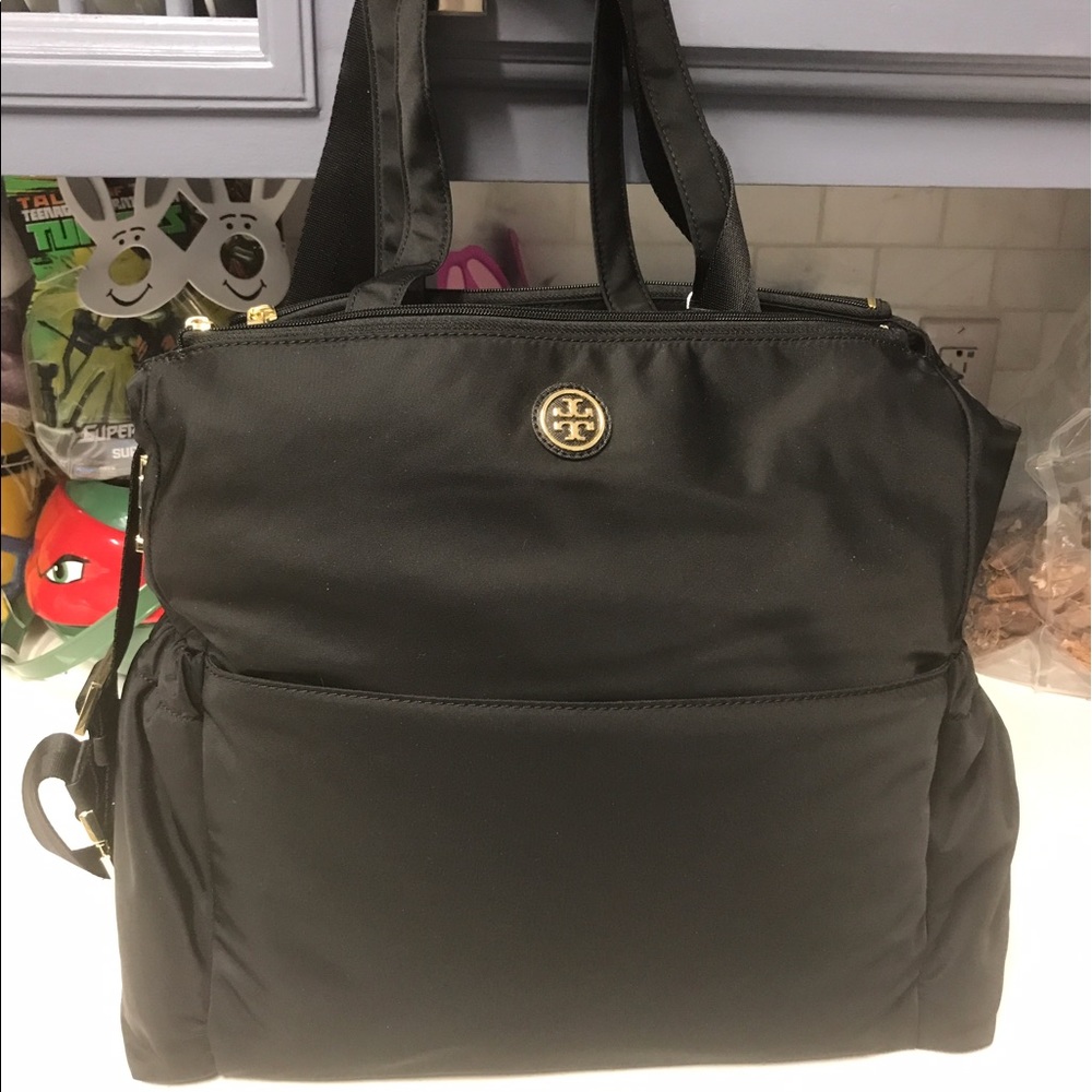 Tory Burch black diaper bag
