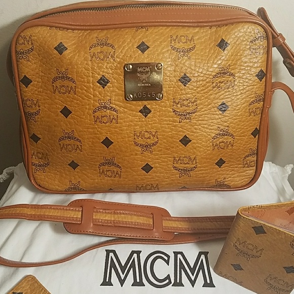 Mcm crossbody online cognac