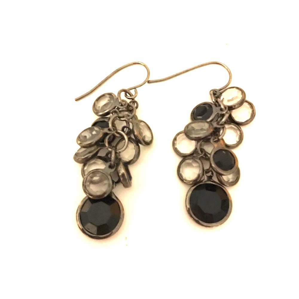 Black and clear earrings