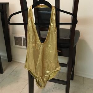 Halter Gold bodysuit