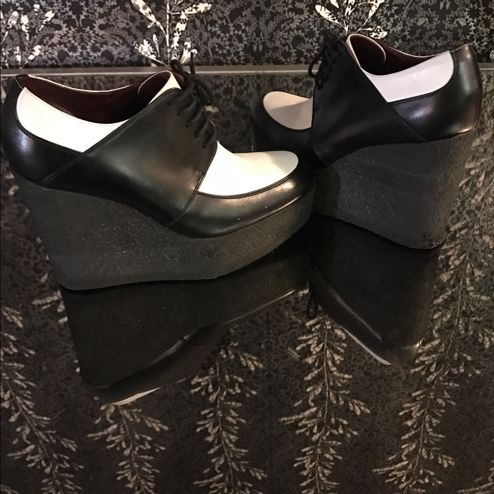 Céline Women's High Wedge Shiny Calfskin