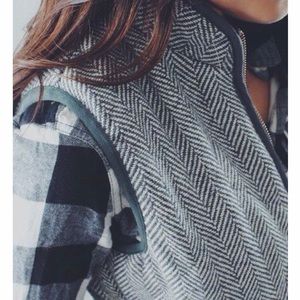 J. Crew Grey Herringbone Vest