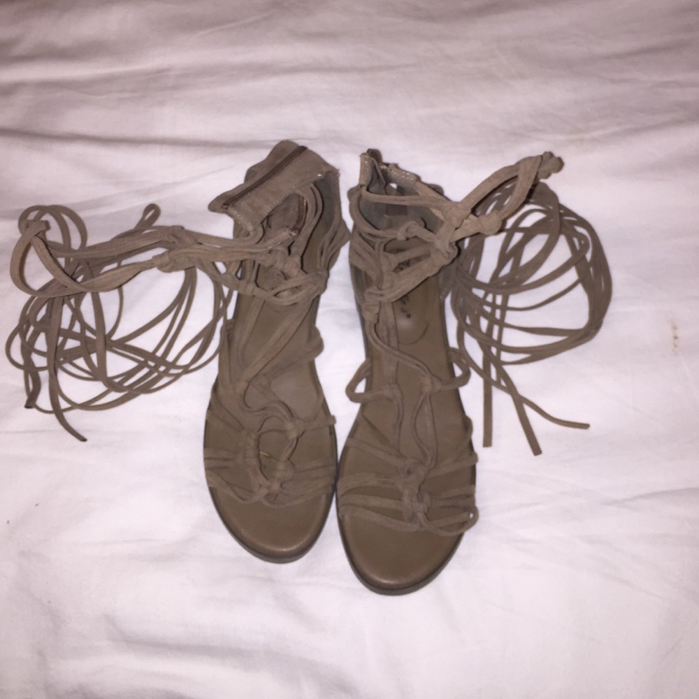 Tall lace up gladiator sandals