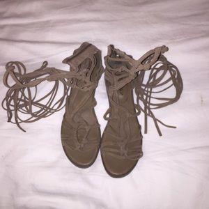 Tall lace up gladiator sandals