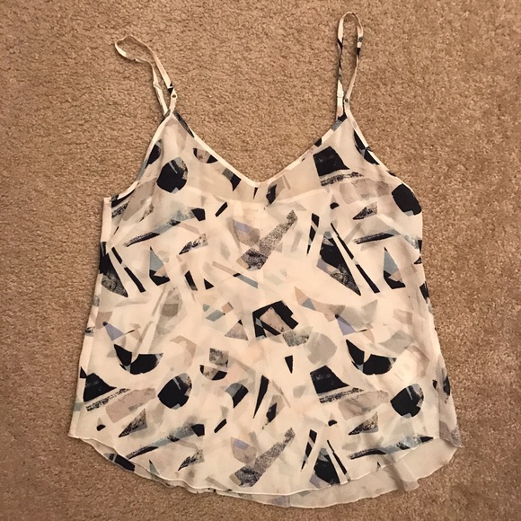 Wilfred Tops - Wilfred white geometric shapes camisole 100% silk