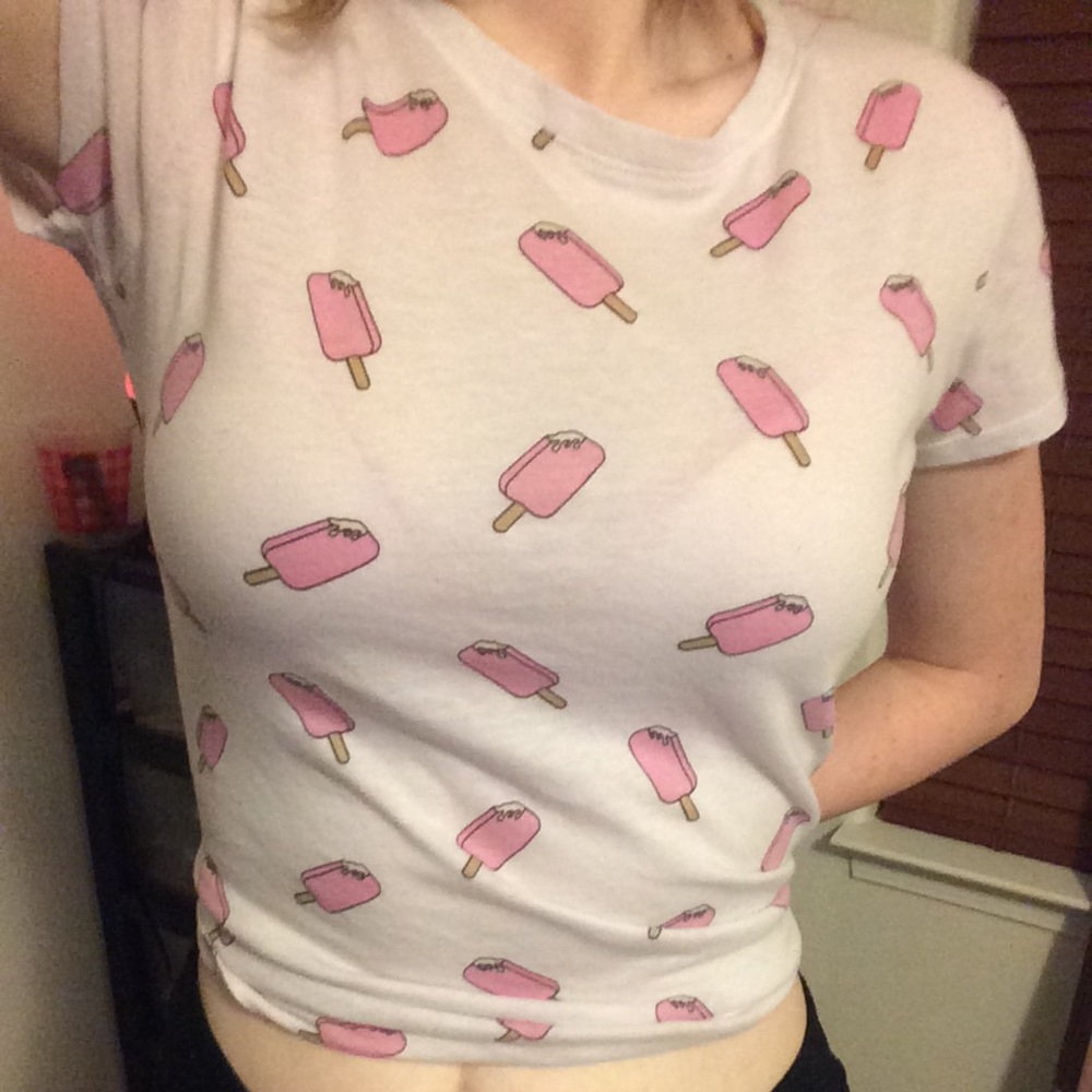 Kawaii Pastel pink and white Ice-cream tee
