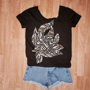 F21 graphic tee with scoop open back