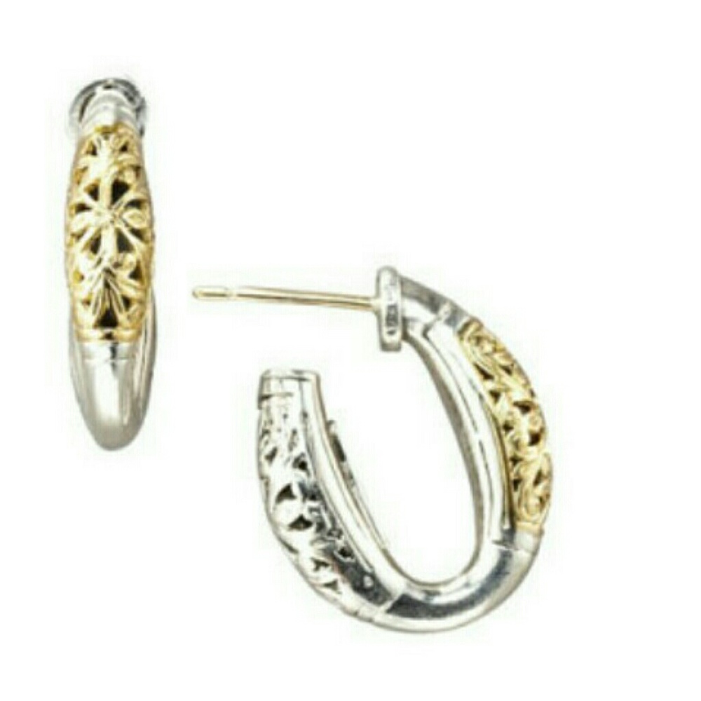Konstantino 18k and silver hoop earrings
