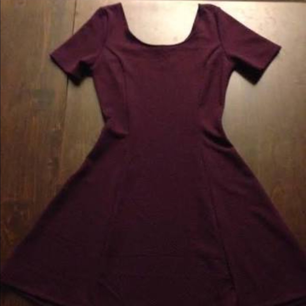 Burgundy maroon purple skater dress