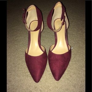 Burgundy short heels