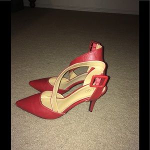 Stylish red kitten heels