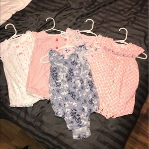 Baby girl romper lot (12months)
