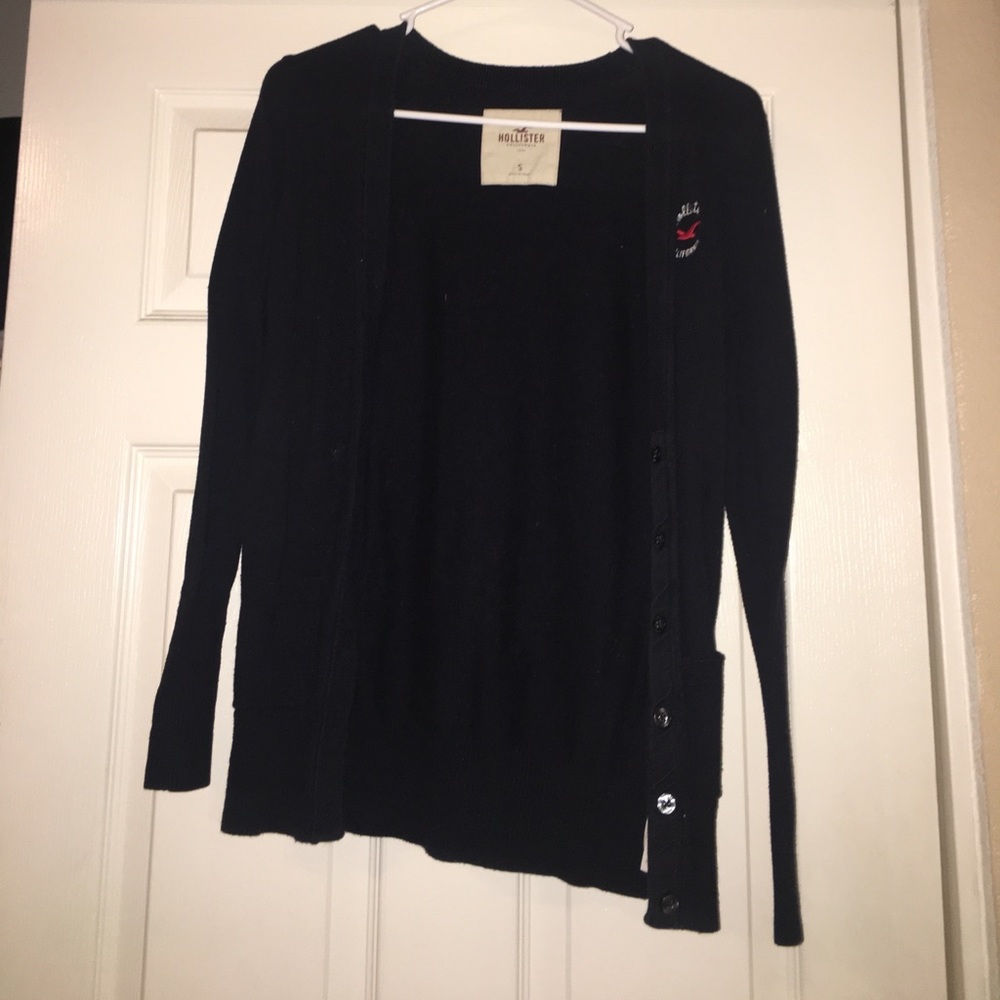 Dark blue long sleeve hollister cardigan