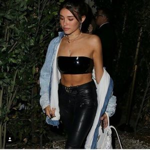 Danielle Guizio patent leather lace up top