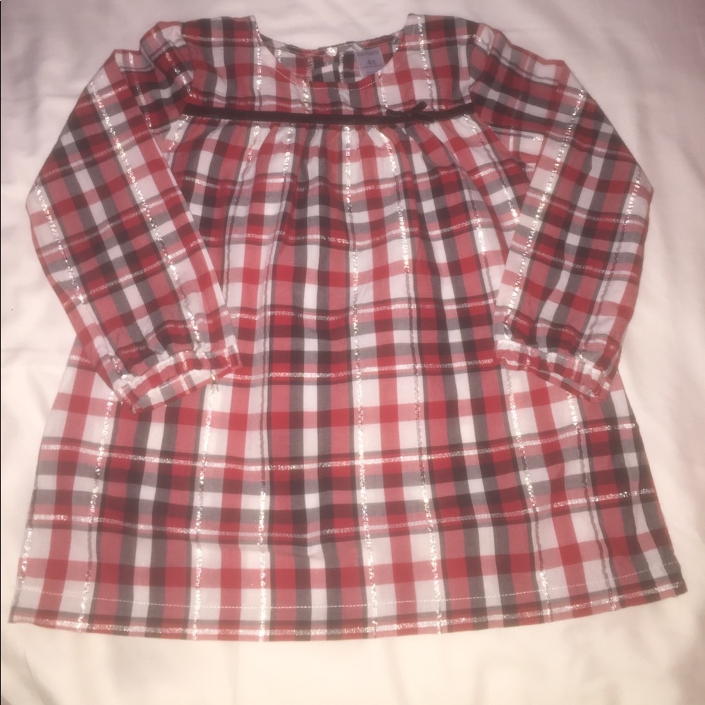 Red plaid tunic dress